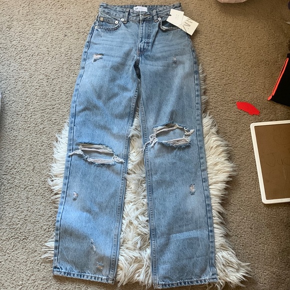 Zara | Jeans | Zara Ripped Stain Dye 